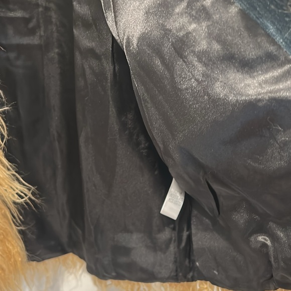 Current Mood Penny Lane Tan Faux Fur Trim Bohemian Denim Coat small new w tags - Picture 4 of 6